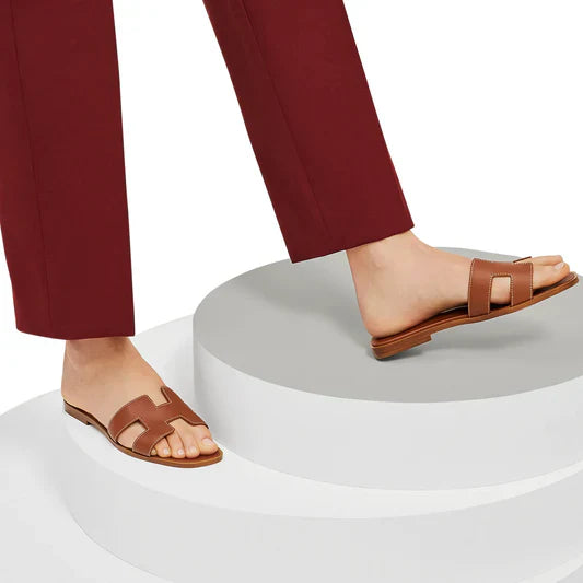 Hermès Paris Oran Gold Sandal