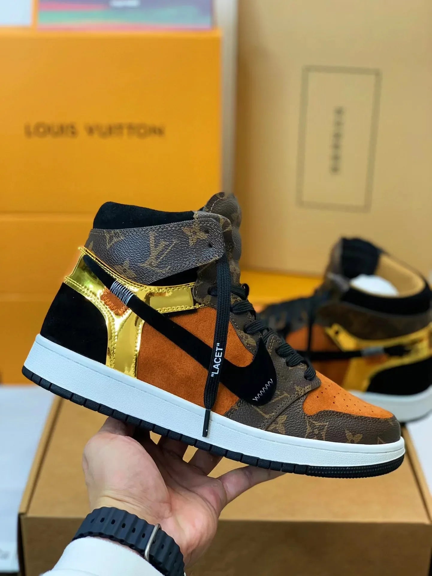 Nike Air Jordan 1 x LV – Luxury Earth‑Tone Monogram Edition