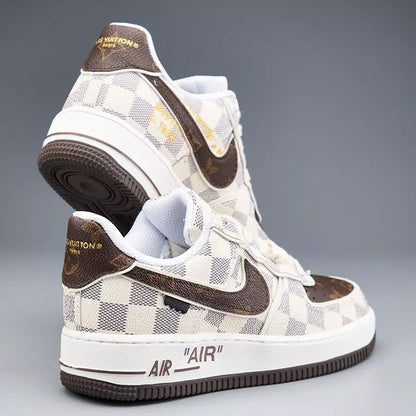 Louis Vuitton x Off-White x Nike AF1 Damier Heat Check (Custom)