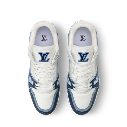 Louis Vuitton LV Trainer Navy Blue Monogram Leather Sneaker