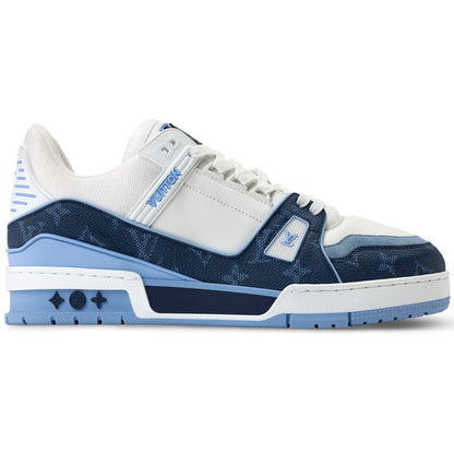 Louis Vuitton LV Trainer Navy Blue Monogram Leather Sneaker