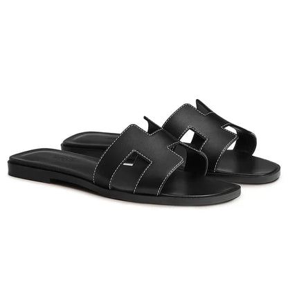 Hermès Paris Oran Black Sandal