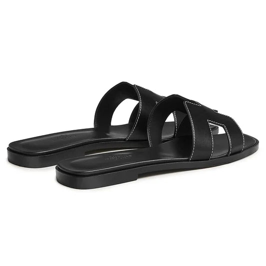 Hermès Paris Oran Black Sandal