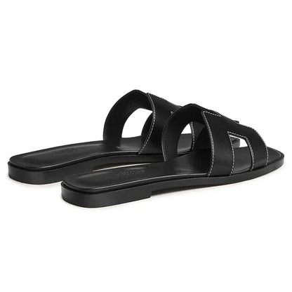 Hermès Paris Oran Black Sandal