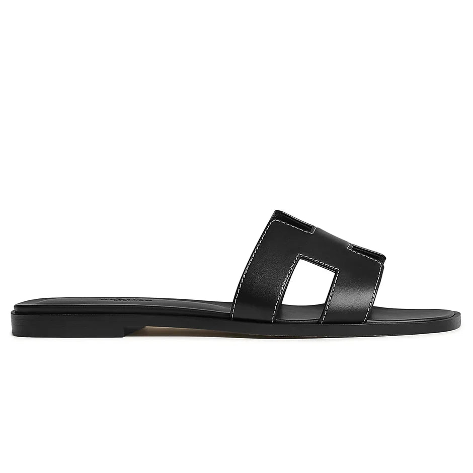 Hermès Paris Oran Black Sandal