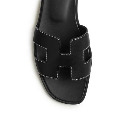 Hermès Paris Oran Black Sandal